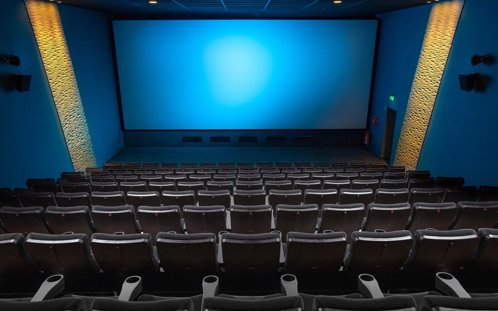 Movie theater, room and movie